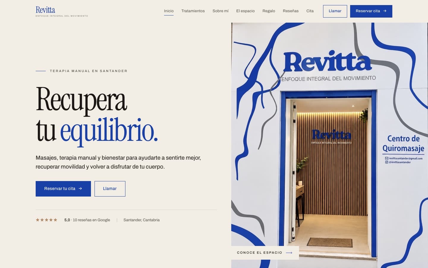 Web de Centro de quiromasaje, masaje terapéutico · cantabria